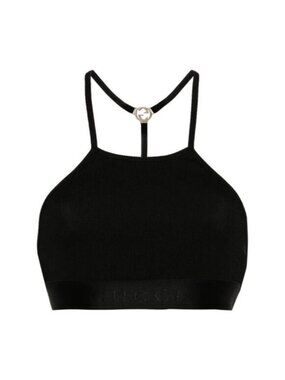 NWT GUCCI RIBBED TOP BLACK LOGO CROPPED SZ XXL 100% Authentic